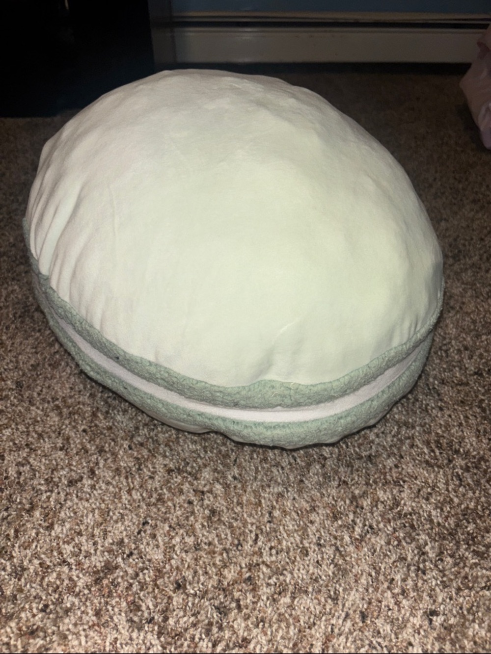 Pottery Barn Kids Round Mint and White Accent Pillow